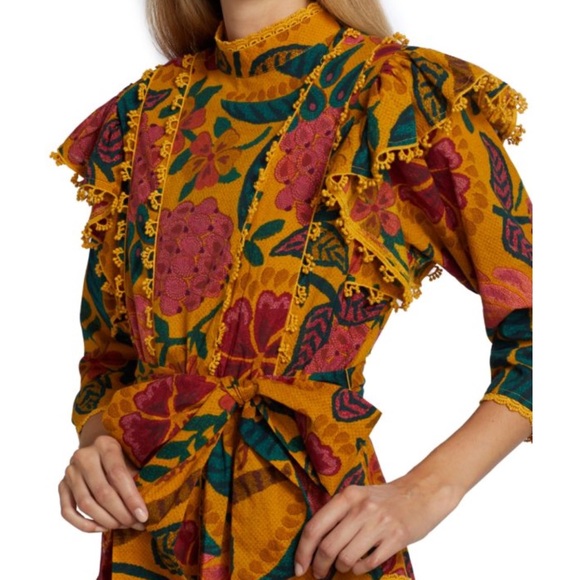 NWT FARM Rio Cotton Ruffle Mini Dress Size S - Picture 3 of 15